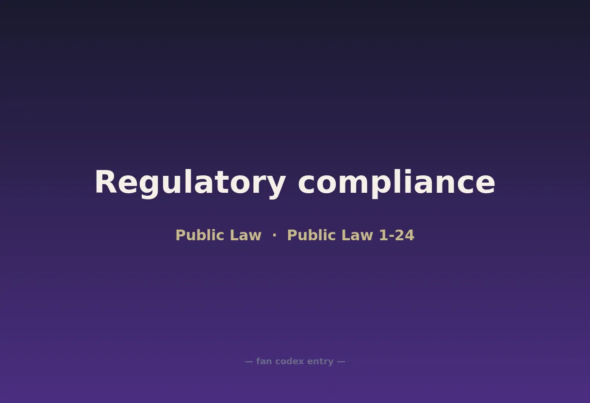 Regulatory compliance