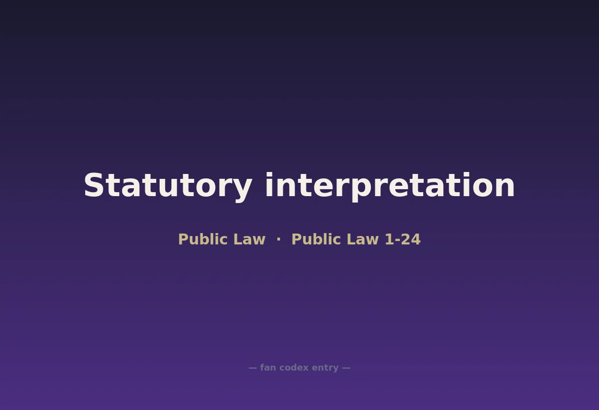Statutory interpretation